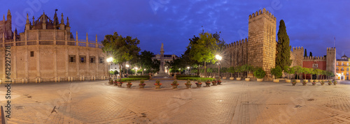 Seville. Triumph Square in the early morning.