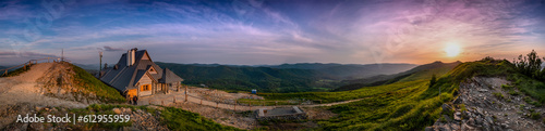 Bieszczady Panorama z Połoniny Wetlińskiej Hasiakowa Skała