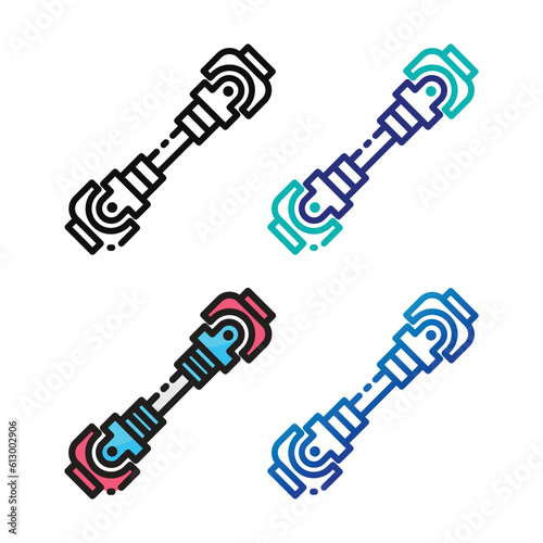 Drive shaft icon design in four variation color