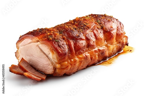 pork tenderloin isolated on white background. Generated by AI.