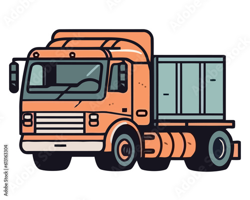 Orange truck vector