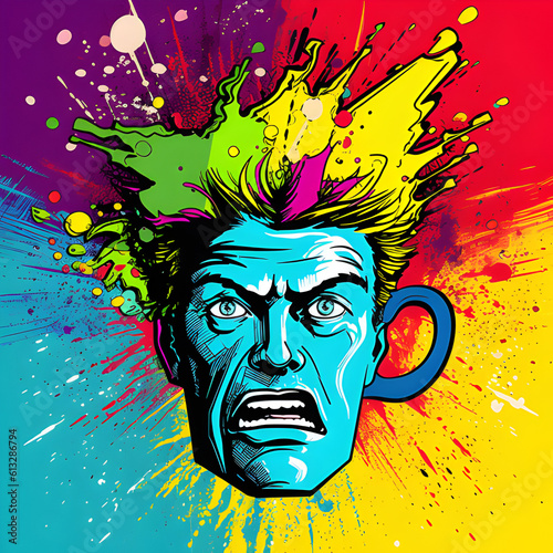 pop art design for coffee mug print purposes