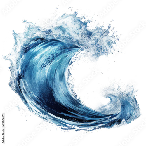 Ocean wave isolated. Illustration AI Generative.