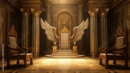Illustration of Heavenly Throne Room. AI Generative