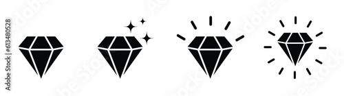 Diamond icon set,Set different shapes gemstones,Jewel and Gem Icons