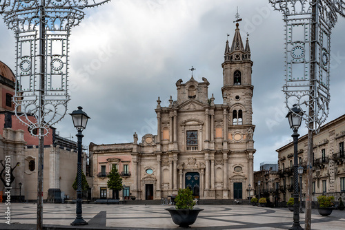 Basilica dei Santi Pietro e Paolo at Piazza del duomo in Acireale, Sicily 