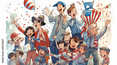 Patriotic Pops: Fun-filled Illustration for Father's Day and Independence Day