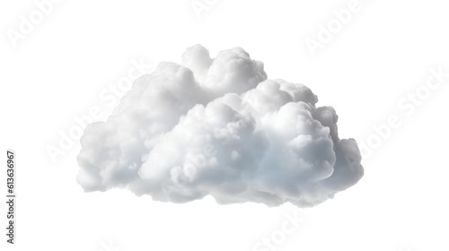 White clouds isolated on transparent background. Generative AI 