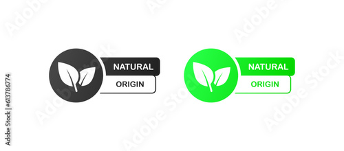 Natural origin. Different style, colored, Natural origin icon, Natural origin sign. Vector icons.