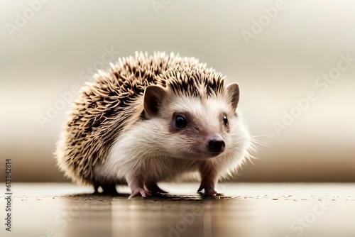 hedgehog on a green background