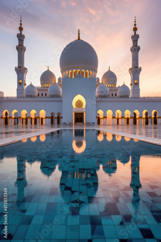 Sheikh Zayed Grand Mosque in Abu Dhabi showcasing architectural design and details 