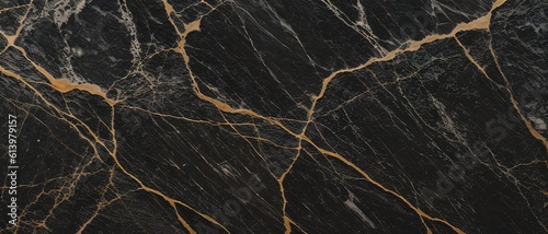 Black marble stone texture background material Generative AI.