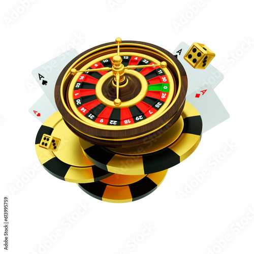 3d render object casino roulette