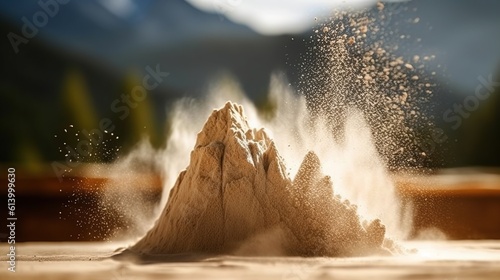 Photo sand dust powder explosion Generative AI