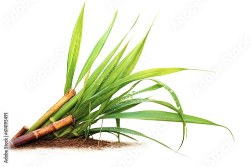 Sugar cane plant isolated on white background