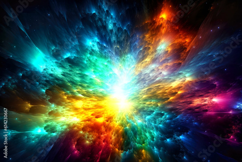 Colorful creation of the universe during the big bang (Generative AI)