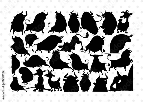 Ferdinand Silhouette, Ferdinand SVG, Ferdinand Bull Svg, Ferdinand Character Svg, Animal Svg, Ferdinand Bundle, SB00262