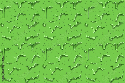 Green melted pattern. Seamless slime background pattern. Zombie background. Vector melted pattern