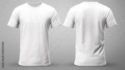 White t-shirt mockup, front and back, Generative Ai