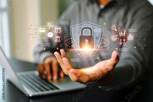 Cyber security or cybercrime attack and threats to the Internet personal information computer network or key lock login to privacy website protection or email access identity concepts.