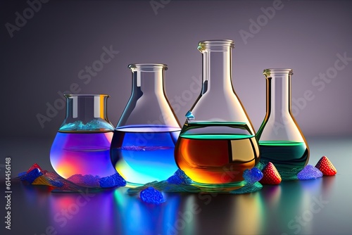 Chemical laboratory glassware volumetric flasks