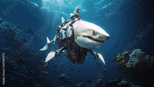 A Shark Robot, Wallpaper 4K, Generative AI