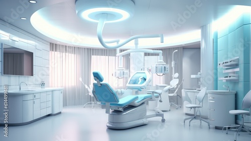 Clean modern dentist, Dentistry, medicine, medical equipment and stomatology concept.