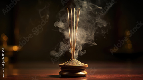 Burning incense with the scent of lavender