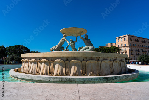 Island of Malta, in the city of Valletta the famous Triton Fountain.