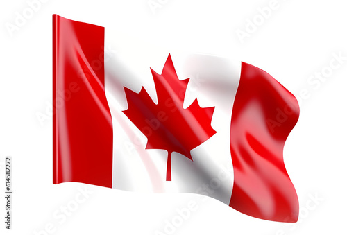 3d Canada flag isolated on transparent background. Generative AI. PNG