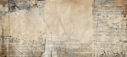 Newspaper paper grunge vintage old aged texture background. Generative AI.