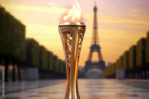 Olympic games flame in Paris concept, AI generated