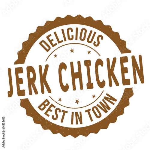 Jerk chicken grunge rubber stamp