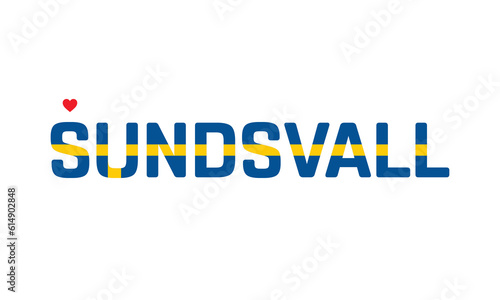 I love Sundsvall, Typographic Design, City of Sweden, Love Sundsvall, Sundsvall, Sundsvall Vector, Love, Vector, Flag of Sweden, I love Sweden