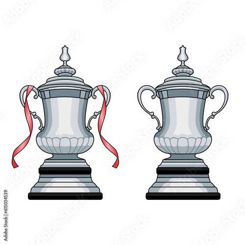 Vector graphic illustration of FA Cup Trophy. English football competition trophy. Football Association Cup trophy.