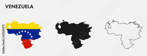 Set of Venezuela map isolated on white background, vector illustration design