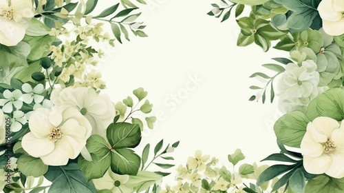 jasmine flower frame isolated on white background. generative AI