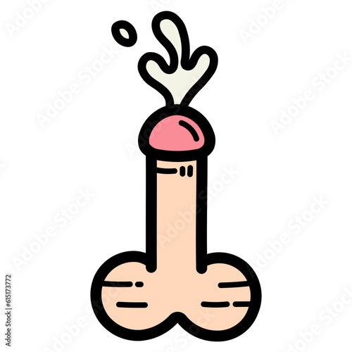 semen filled outline icon style