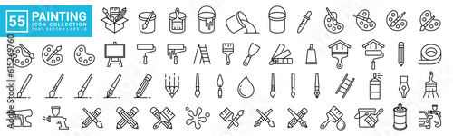 Collection of painting related icons, various painting tools, paint icons icon template editable resizable EPS 10