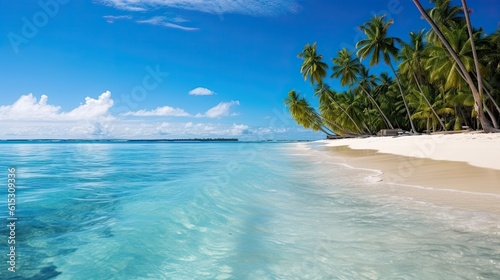 Beautiful tropical beach with white sand
