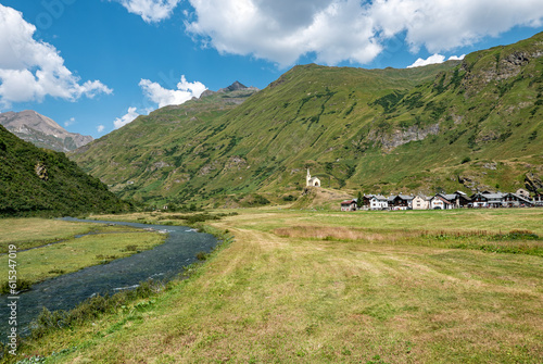 Riale village valley in the Italian Alps