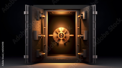 bank vault door locker safety security concept created with Generative AI