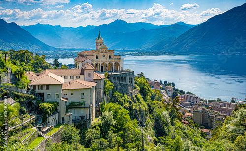 Capuchin monastery, pilgrimage church Madonna del Sasso, Orselina, Locarno, Ticino, Switzerland