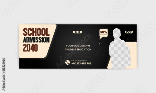 School admission social media banner. education social media cover design.