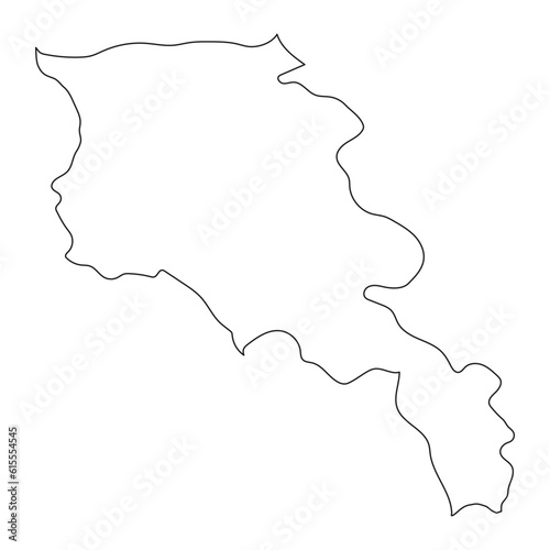 Highly detailed Armenia map with borders isolated on background