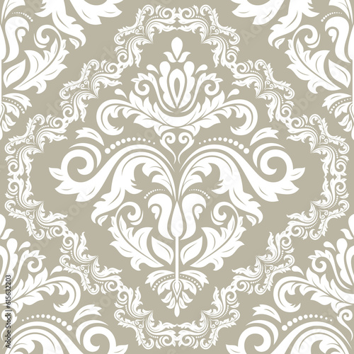 Classic seamless pattern. Damask orient ornament. Classic vintage golden background. Orient ornament for fabric, wallpaper and packaging