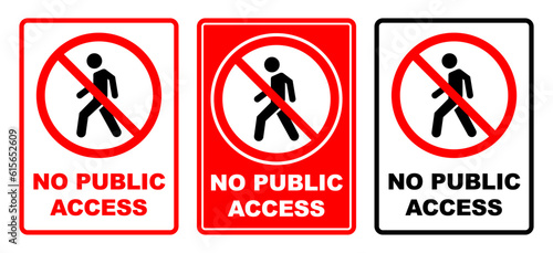no public access area prohibited safety sign printable prohibition symbol set silhouette icon design