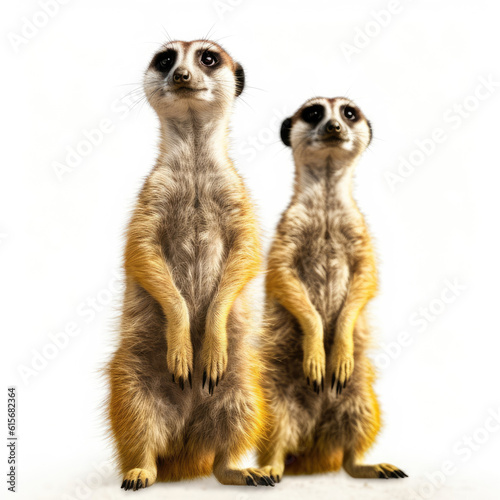 Two Meerkats (Suricata suricatta) looking out for danger