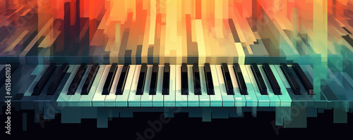 Vintage, retro abstract background, banner of piano keys. Concept of rhythm, music and creativity.