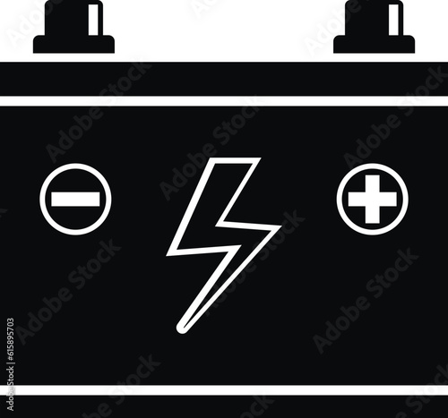 Simple Motor Car Battery Icon Illustration